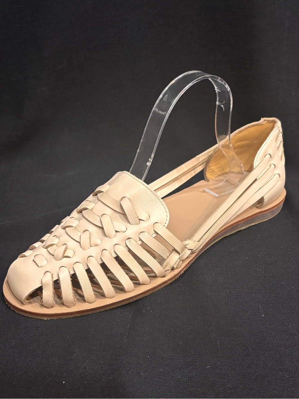 Nisolo Woven Leather Fisherman Flats Ivory Cream Huarache Shoes Women’s 11 Peru